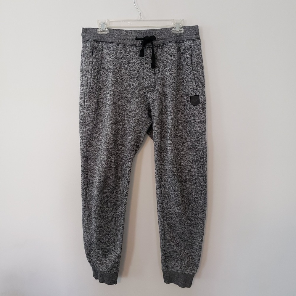 South Pole Mens Marled Gray Jogger Sweat Pants LG Athleisure Drawstring Pockets